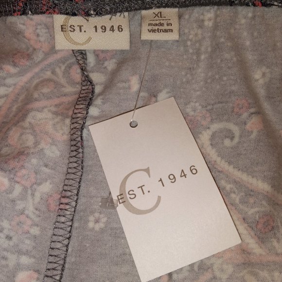 NWT C Est 1946 Brand Gray Paisley Leggings XL - Picture 3 of 9
